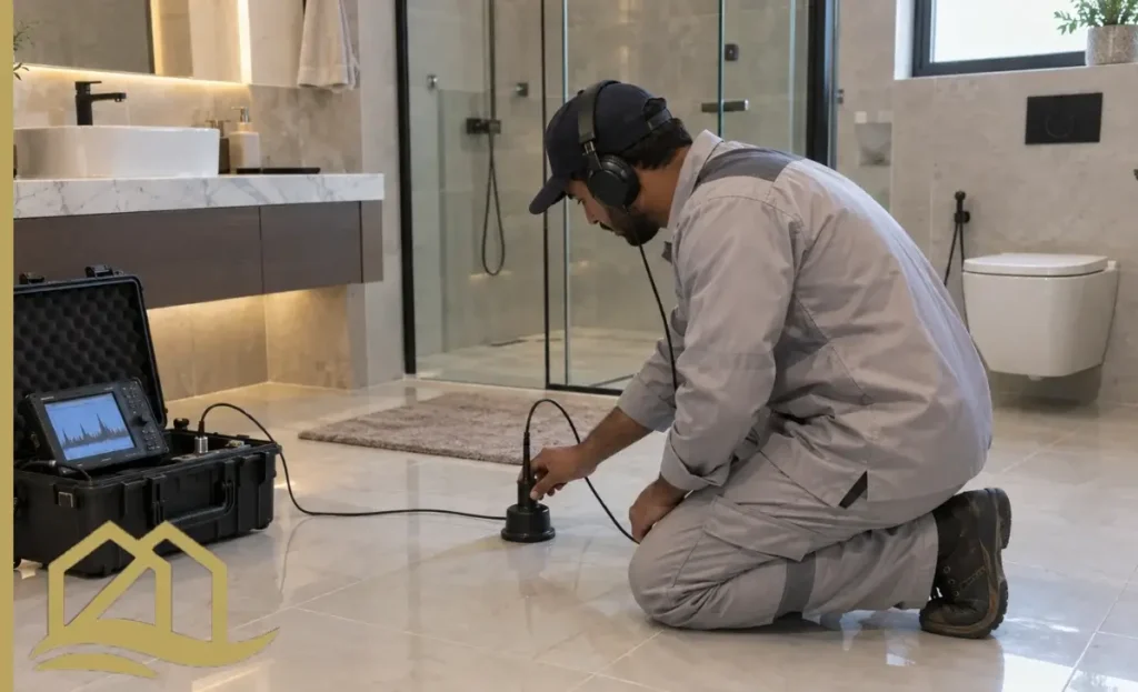 ضمان كشف وإصلاح تسربات الحمامات بجدة
